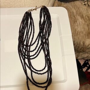 Source Unknown Multi-Strand Black Necklace